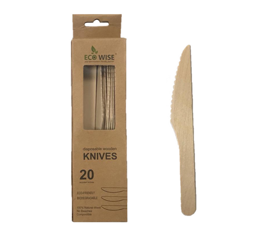 EcoFriendly Disposable Wooden Knife Pack of 20