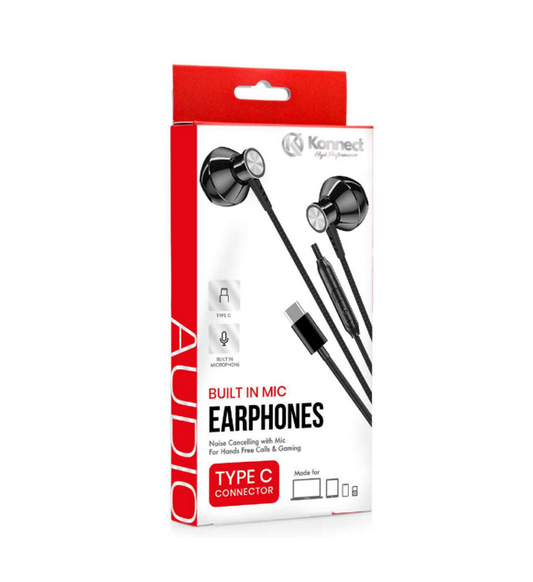 Konnect Wired Earphones with Type C Connector Mic