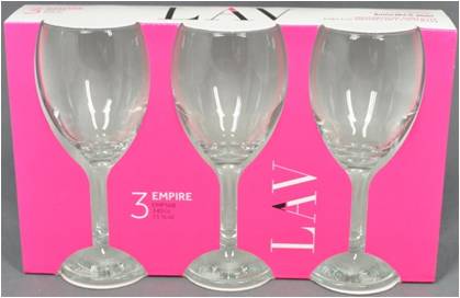 Elegant Set of 3 Empire Wine Glasses HighQuality Glassware