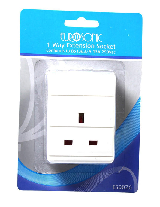 Eurosonic 1 Way Extension Socket Easy DIY Installation BS1363A Compliant