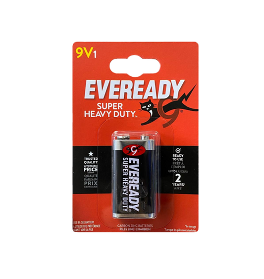 Eveready 9V Carbon Zinc Battery Longlasting Power Source
