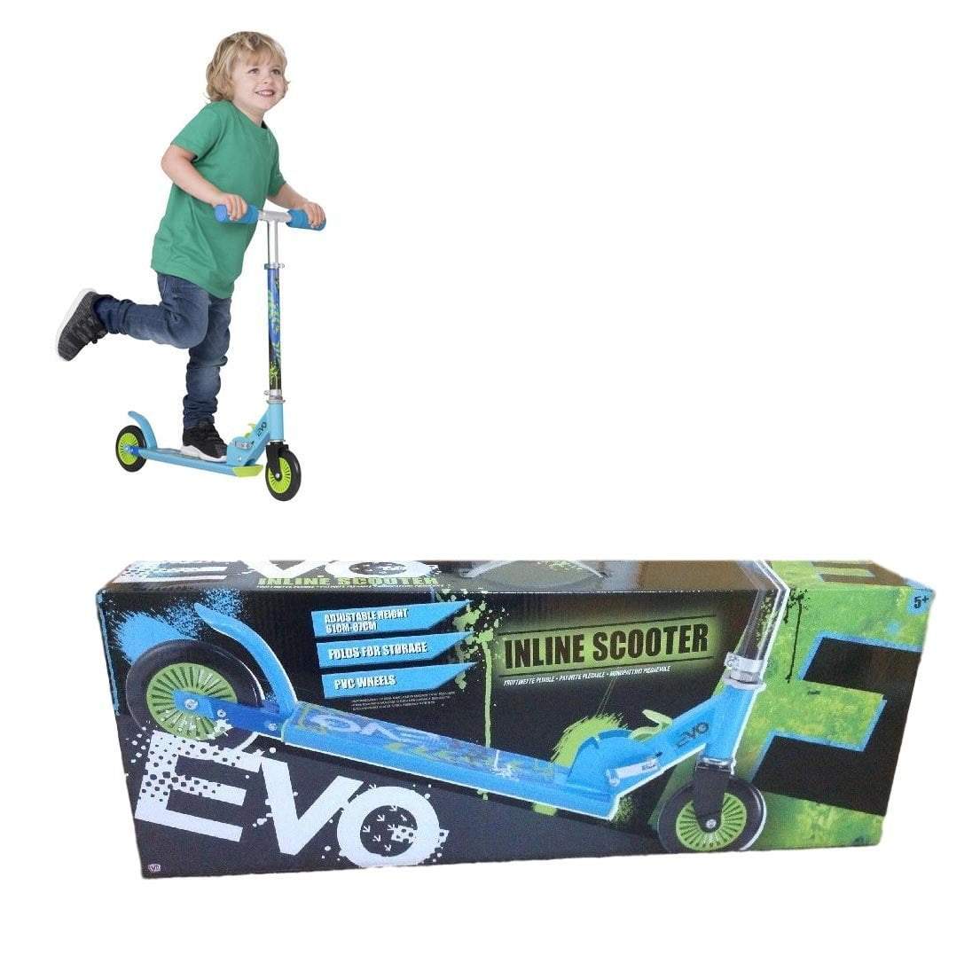 HTI Childrens Evo Inline Scooter Blue Ultimate Fun for Kids