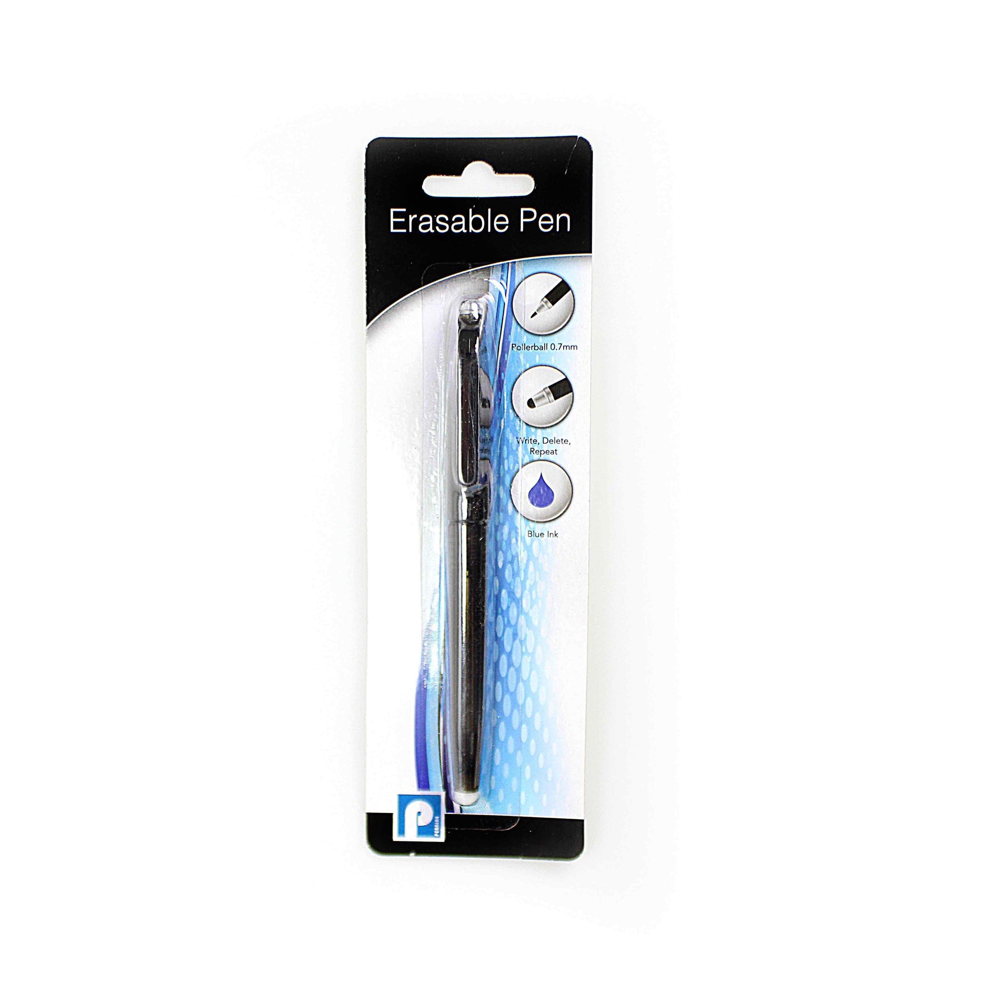 Premium Erasable Rollerball Pen with 07mm Gel Ink and Top Eraser