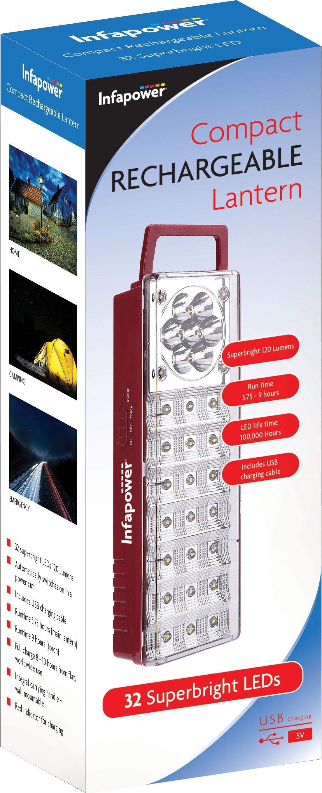 Infapower 32 LED Large Rechargeable Lantern Outdoor Lighting Solution