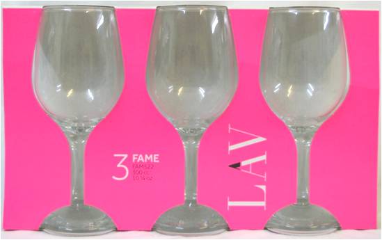Elegant Fame Wine Glasses Set 300cc Pack of 3