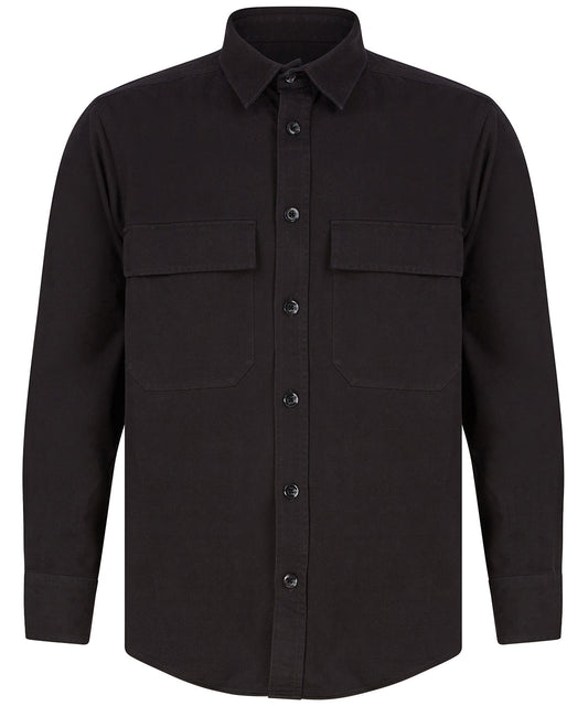 Mens Heavyweight Drill Overshirt with Mitred Pockets and Cuff