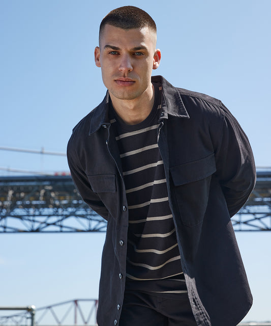 Mens Heavyweight Drill Overshirt with Mitred Pockets and Cuff