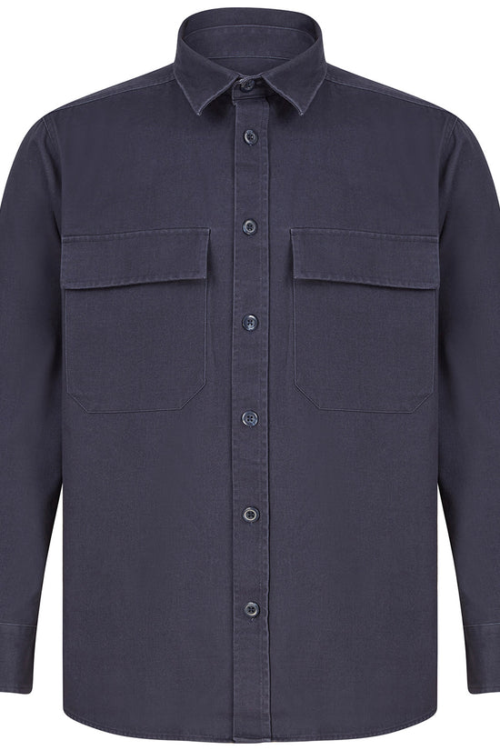 Mens Heavyweight Drill Overshirt with Mitred Pockets and Cuff