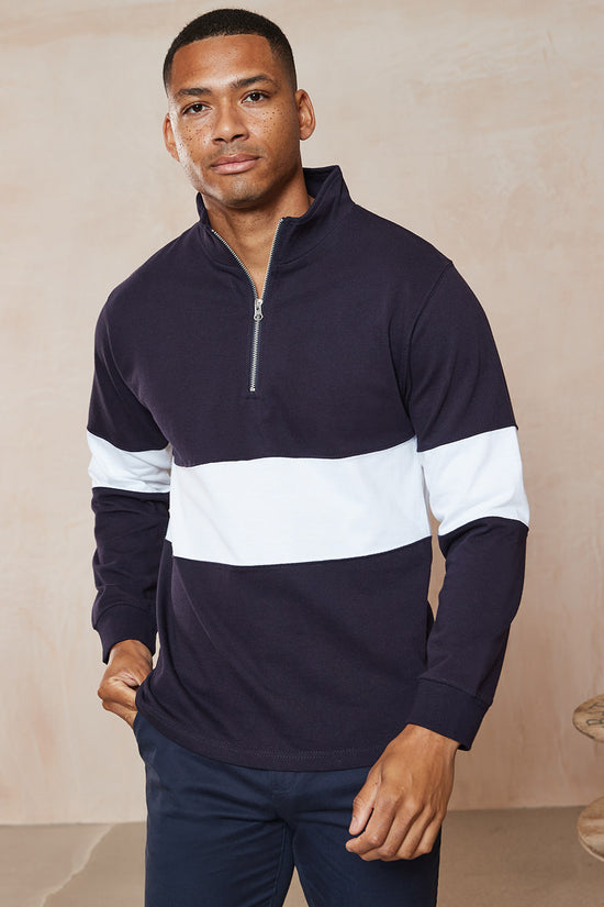 Front Row Panelled Zip Sweatshirt Unisex Adult