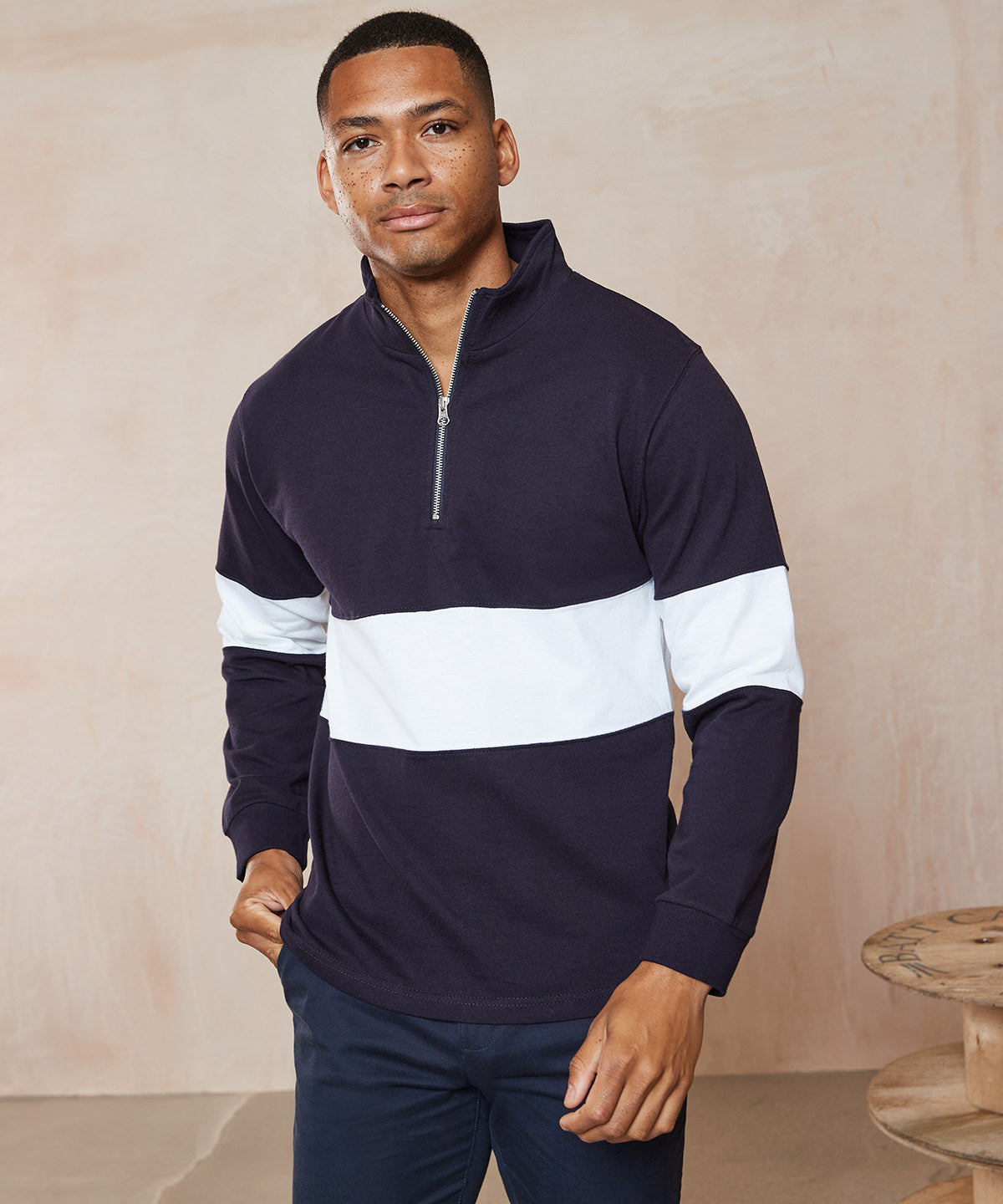 Front Row Panelled Zip Sweatshirt Unisex Adult