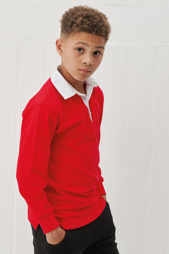Front Row Kids Long Sleeve Plain Rugby Shirt