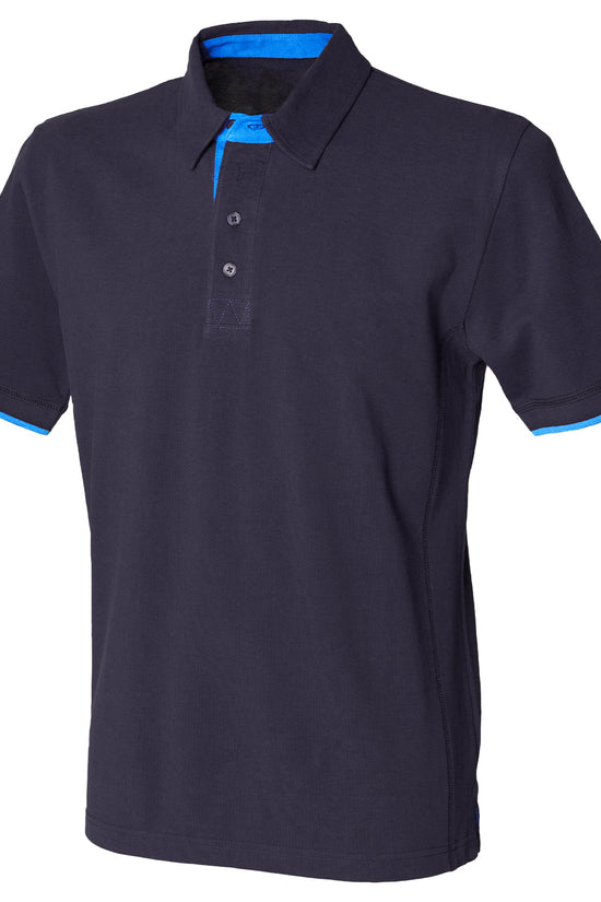 Front Row Contrast Piqu Polo Shirt for Stylish Men