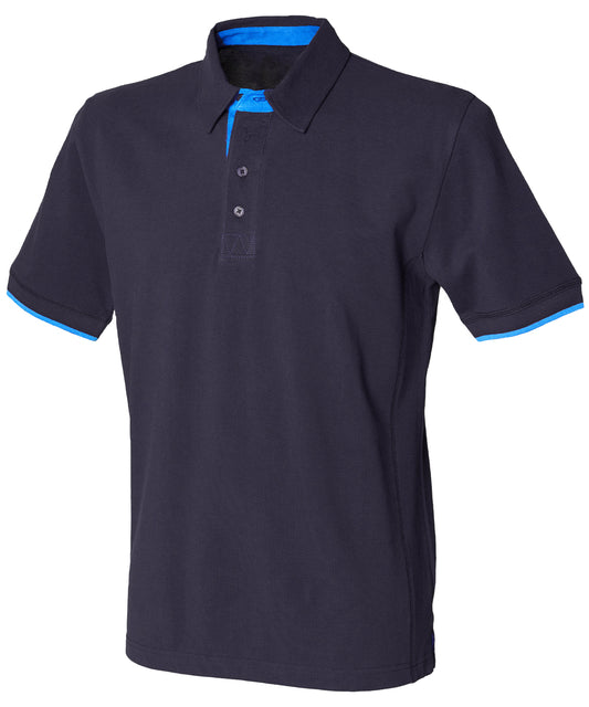 Front Row Contrast Piqu Polo Shirt for Stylish Men