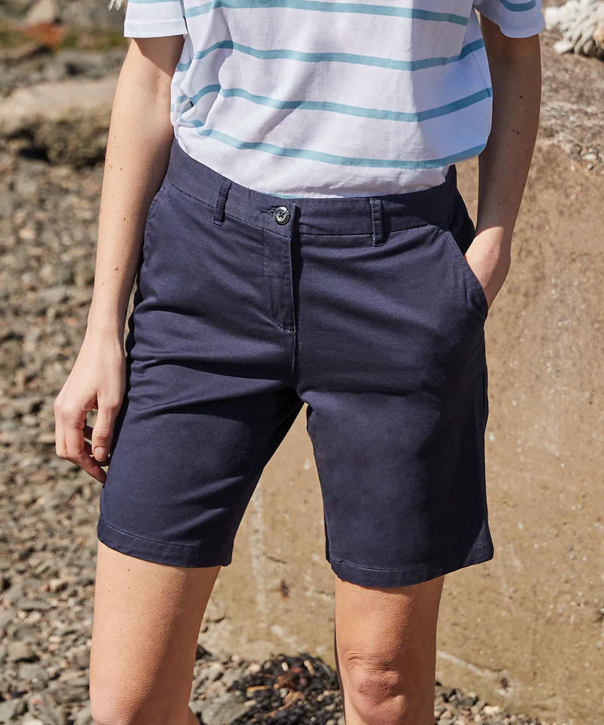 Front Row Womens Stretch Chino Shorts Quality CottonRich Twill