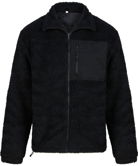Front Row Recycled Sherpa Fleece Unisex Jacket Sustainable Outdoor Wear