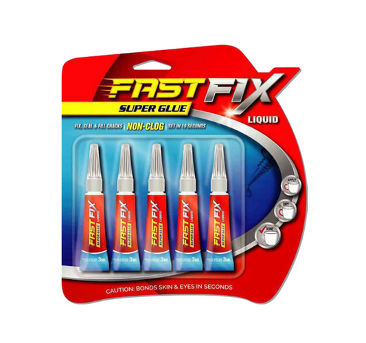Fast Fix Super Glue Liquid 5pcs 3g FX2 Premium Adhesive Kit