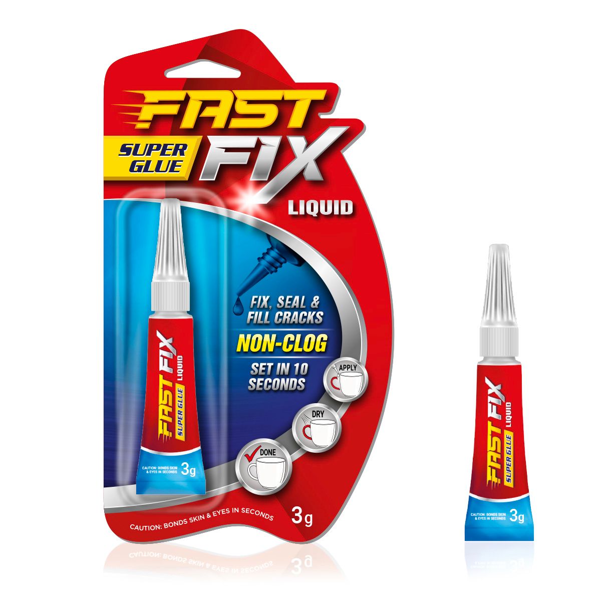 Fast Fix Super Glue Liquid 3g Non Clog Sets In Seconds