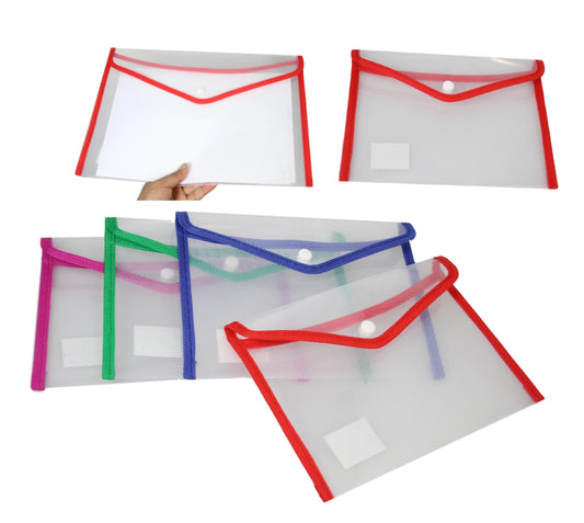 Durable Plastic Stud Document Wallet File Folder Office Organization Essential
