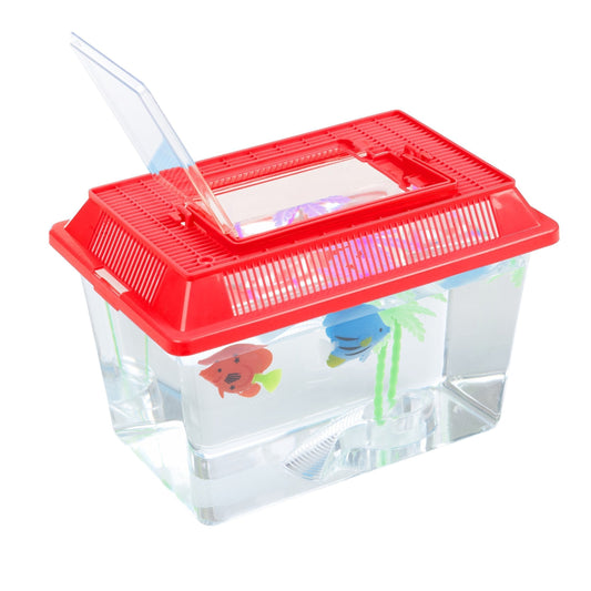 Extra Large Plastic Starter Aquarium Fish Tank with Carry Handle and Lid