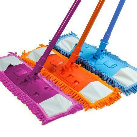 Versatile Flat Microfibre Floor Mop with Extendable Handle