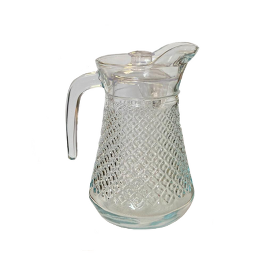 Premium Flora Glass Water Jug with Plastic Lid 15L Capacity