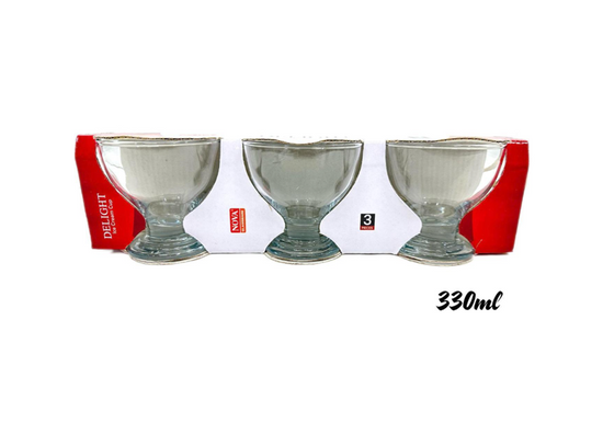 Elevate Your Dessert Experience with Nova Delight Glass Ice Cream Cups Pack of 3