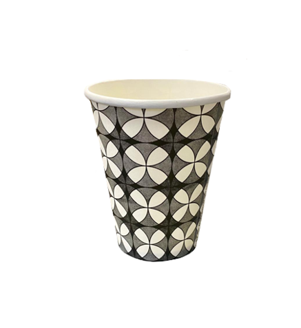 12oz Assorted Design Single Wall Paper Cups Pack of 12