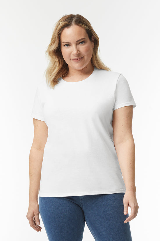 Gildan Heavy Cotton Womens TShirt SemiFitted Cap Sleeves