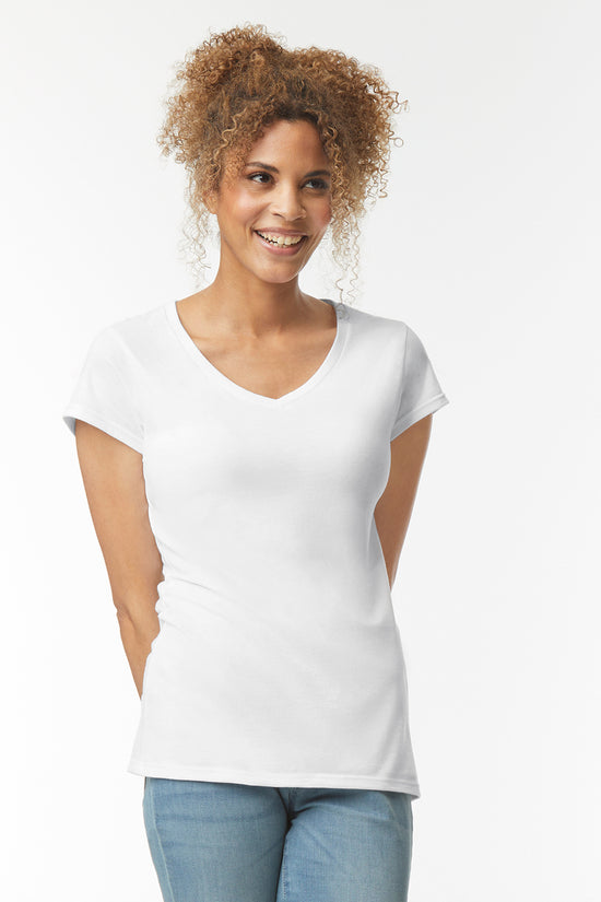 Premium Gildan Softstyle Womens VNeck TShirt