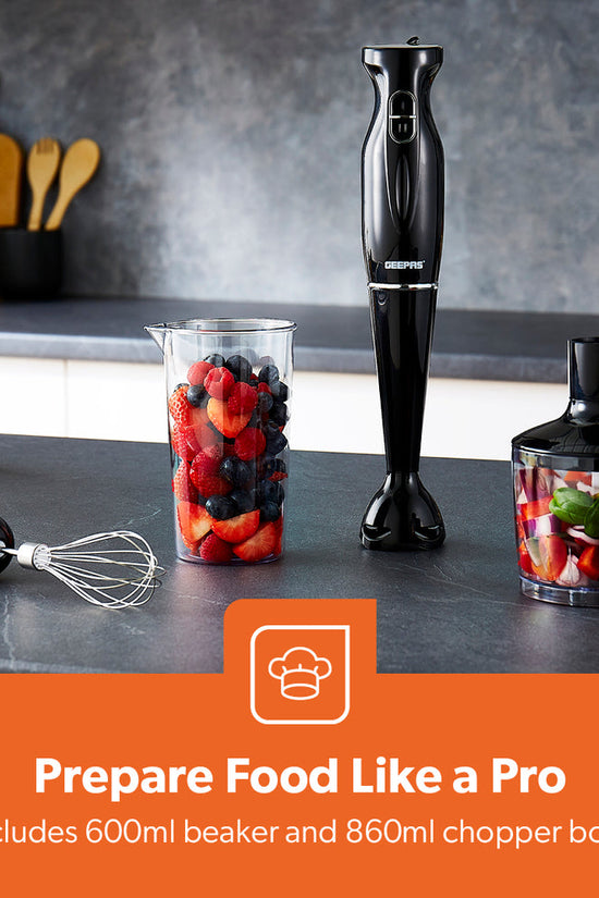 Electric 4in1 Hand Blender Stick with Whisk 200W Black GHB6144UKBK