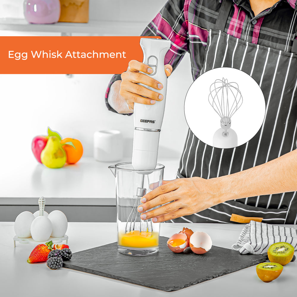 Electric 4in1 Hand Blender Stick with Whisk 200W White GHB6144UKWT