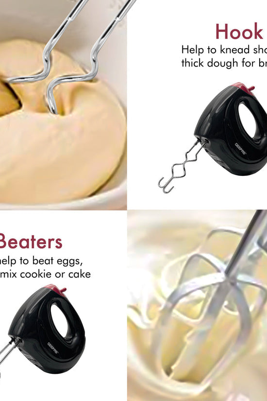 7Speed Baking Hand Mixer with Beater Dough Hook Attachments