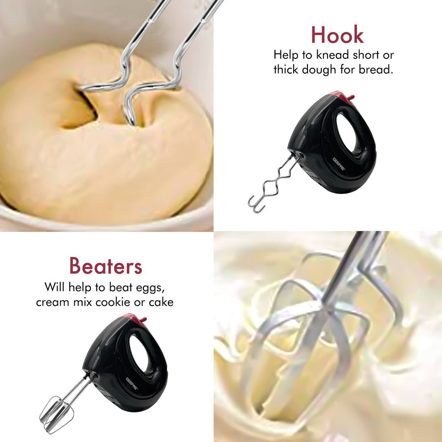 7Speed Baking Hand Mixer with Beater Dough Hook Attachments