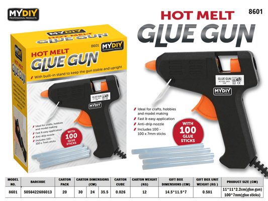 Professional Hot Melt Glue Gun Kit with AntiDrip Nozzle 100 Glue Sticks
