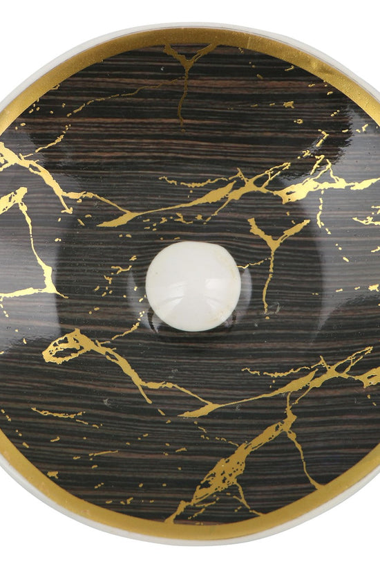 Durane Sylva 12pc Tea Set Black BrownGold 175ml