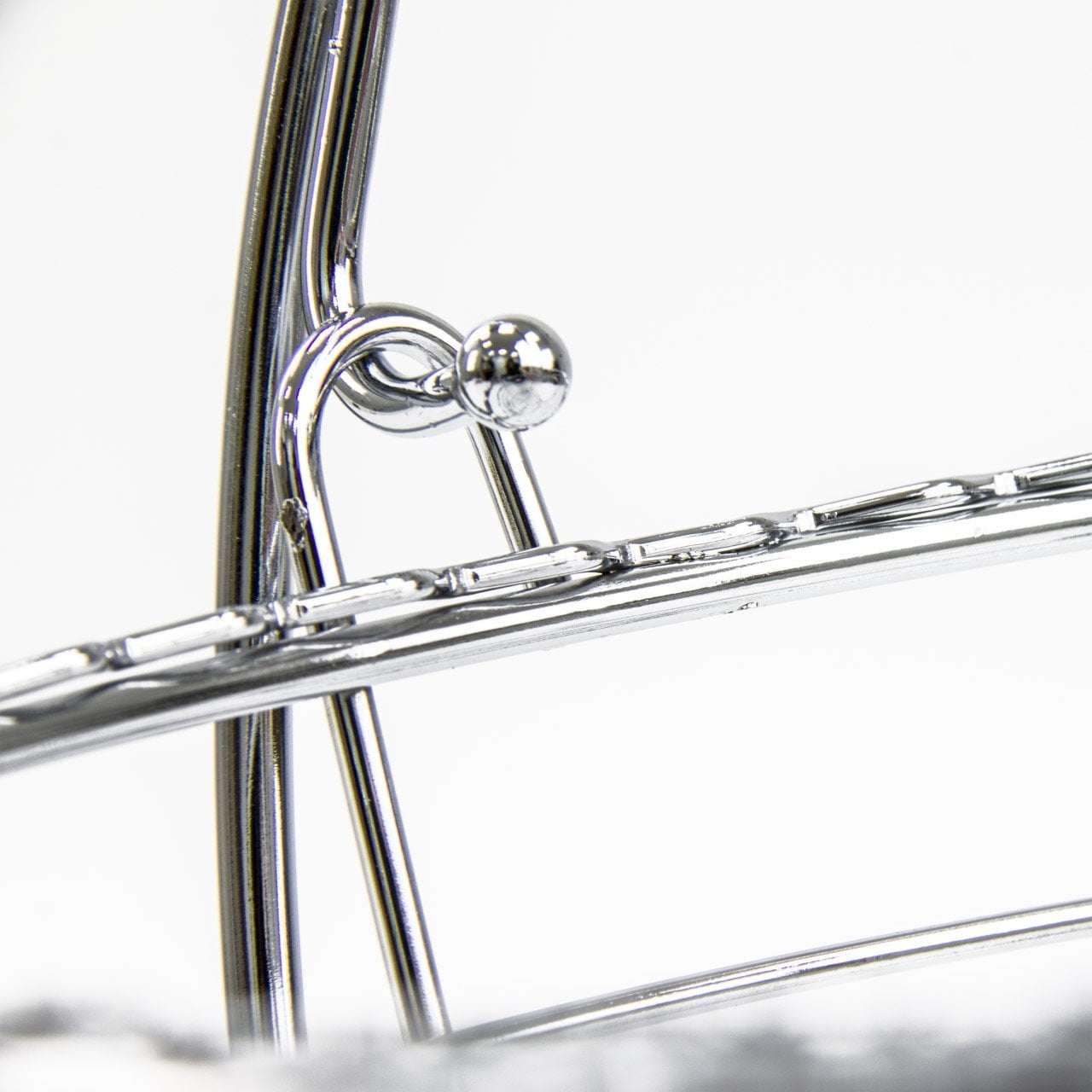 Stylish Chrome Metal Fruit Basket with Swinging Design