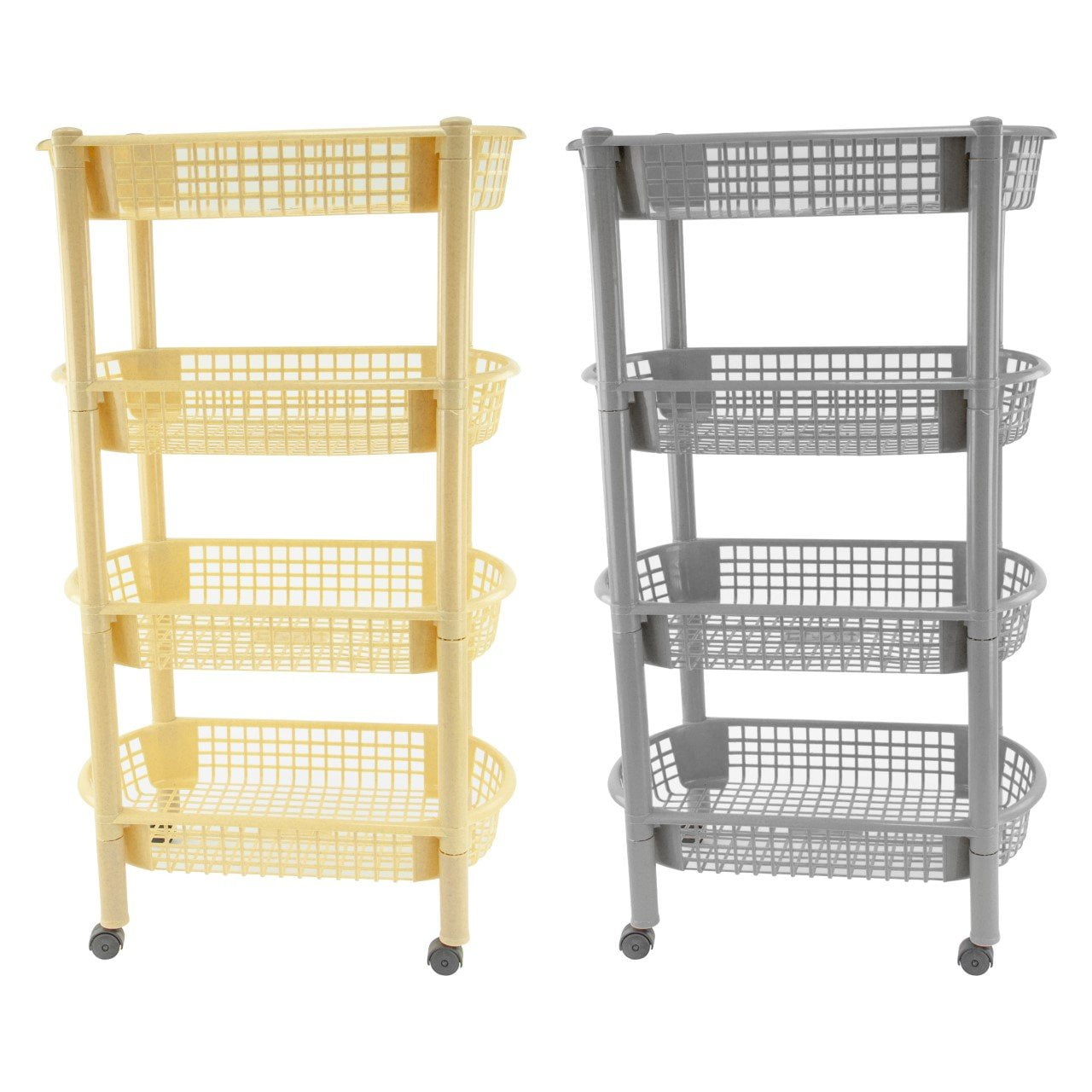 Durable Plastic 4 Tier Kitchen Trolley for Fruits and Vegetables