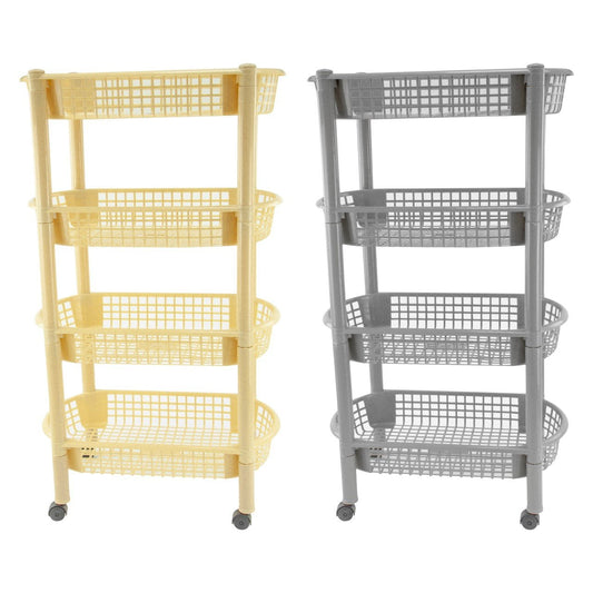 Durable Plastic 4 Tier Kitchen Trolley for Fruits and Vegetables