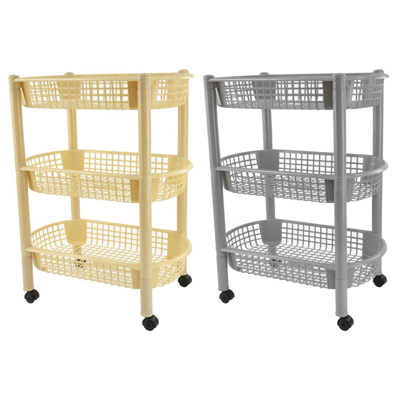3Tier Plastic Oval Kitchen Trolley for Fruits and Vegetables