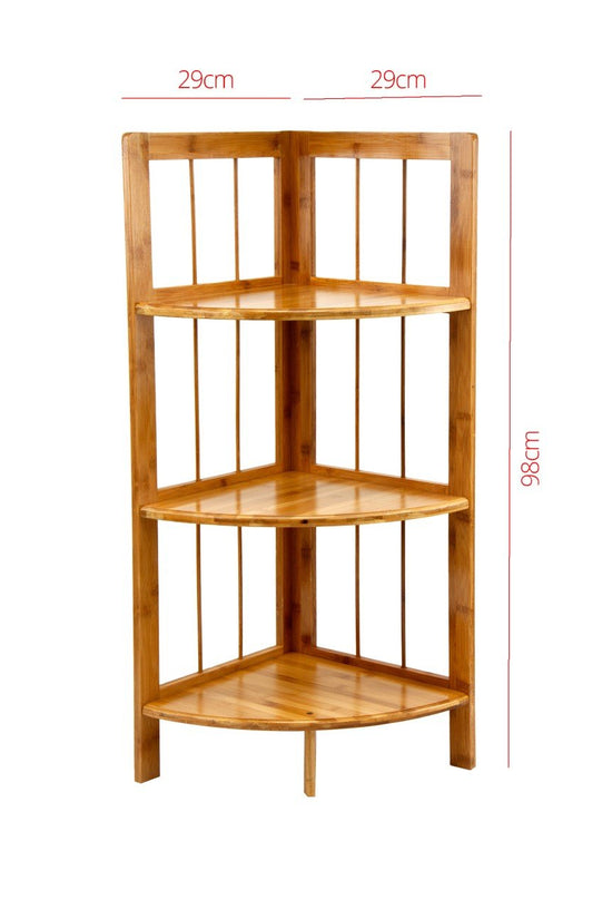 Stylish Wooden Corner Shoe Storage Rack 3 Tier 29x98cm