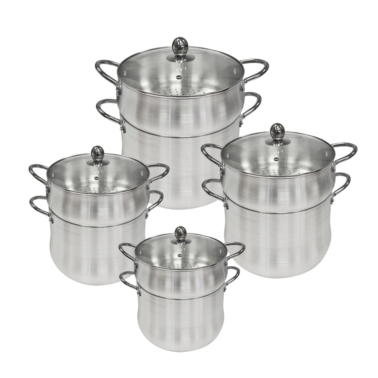 4Piece Aluminium Cuscus Pot Set 16182022 Gas Electric Ceramic Halogen Handwash Only
