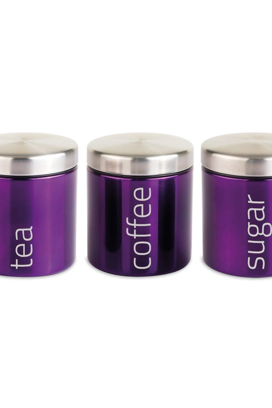 Gems Airtight Food Canister Set Amethyst 3pc Set 10 x 12cm