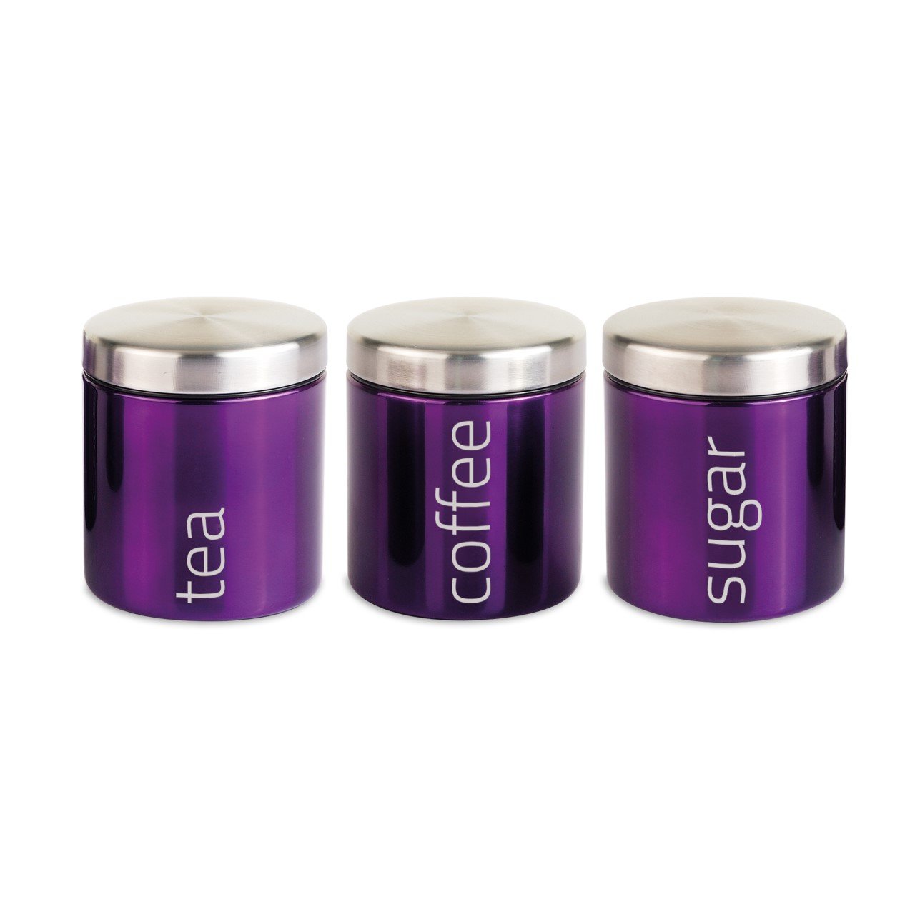 Gems Airtight Food Canister Set Amethyst 3pc Set 10 x 12cm