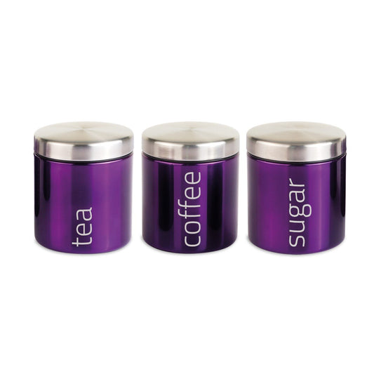 Gems Airtight Food Canister Set Amethyst 3pc Set 10 x 12cm