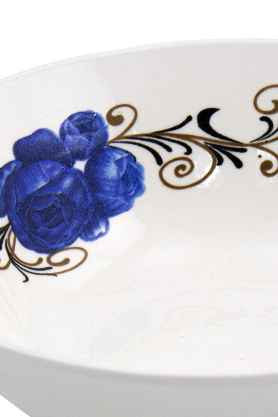 Durane Ceramic Cereal Bowl Blue Rose Design 400ml
