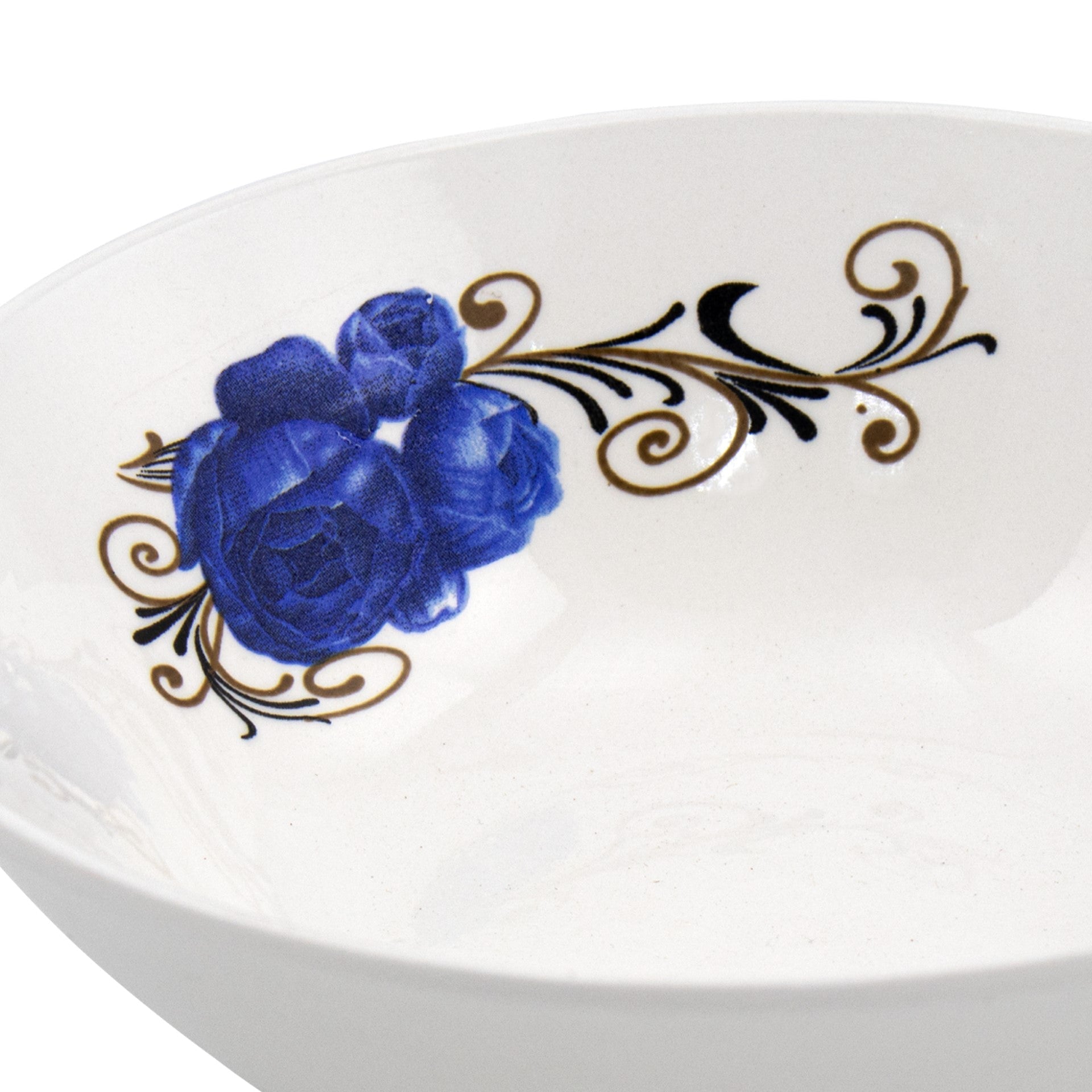 Durane Ceramic Cereal Bowl Blue Rose Design 400ml