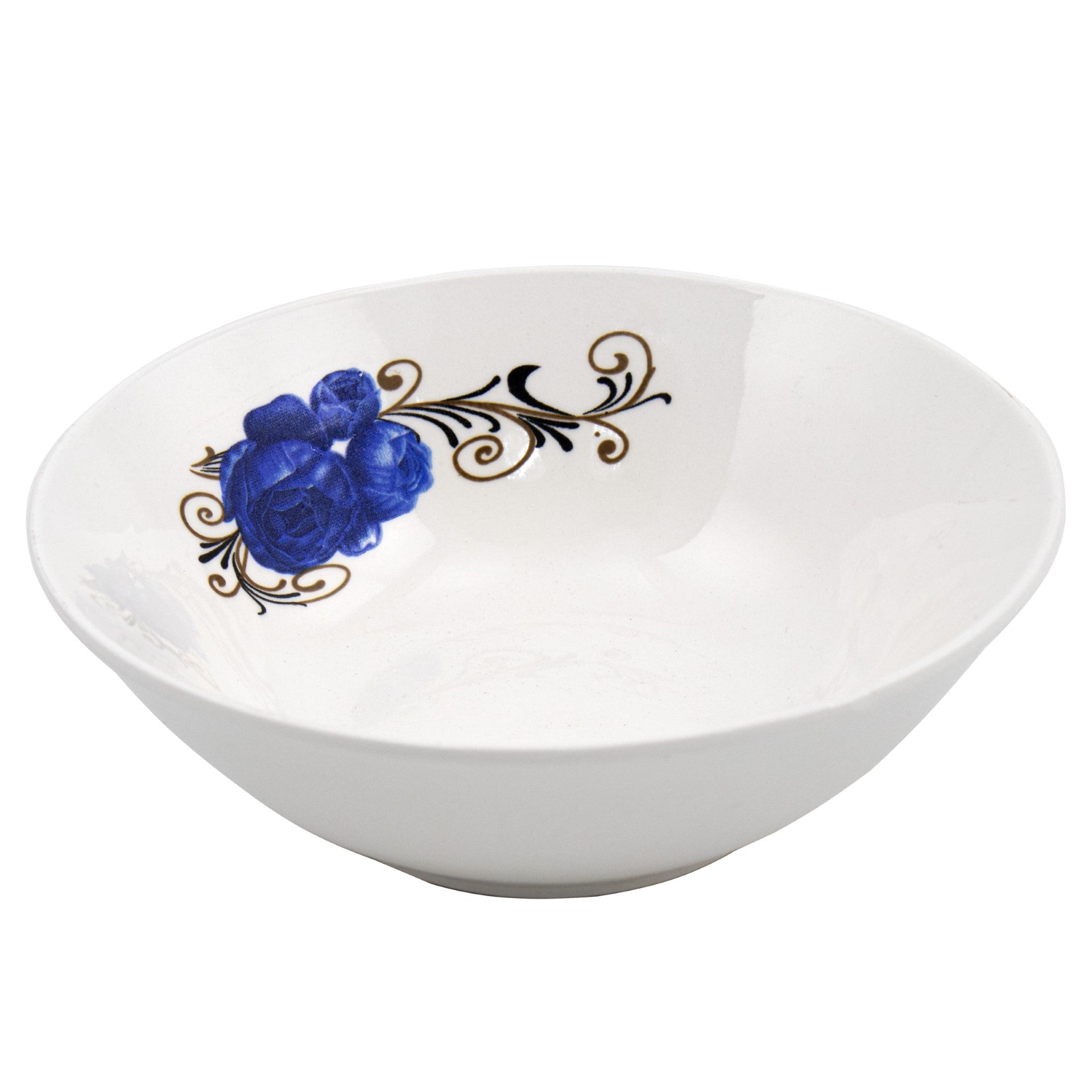 Durane Ceramic Cereal Bowl Blue Rose Design 400ml