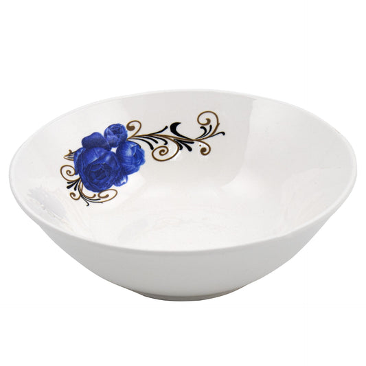 Durane Ceramic Cereal Bowl Blue Rose Design 400ml