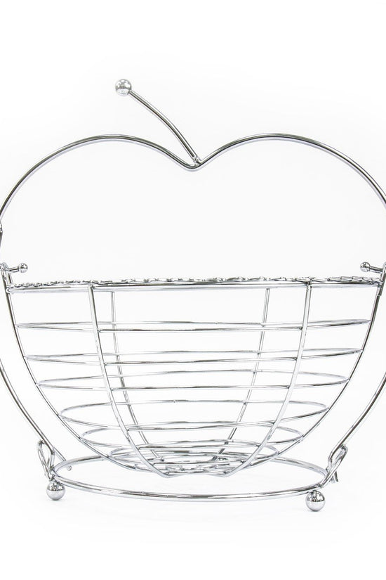 Stylish Chrome Metal Fruit Basket with Swinging Design