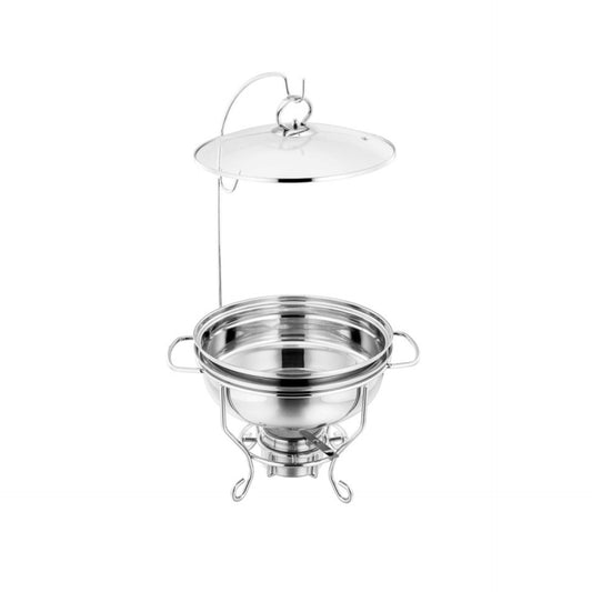 Elegant SQ Round Banquet Chafing Dish with Glass Lid 35L Capacity